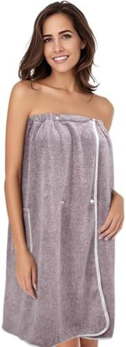 SINLAND Microfiber Women Spa Wrap with Adjustable Closure, Purple, 32"x60" by SINLAND