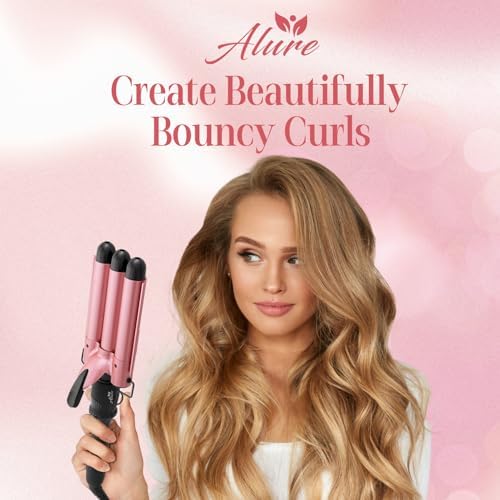 Alure Three Barrel Curling Iron Wand, 1 Inch Ceramic Tourmaline Hair Waver - Image 6