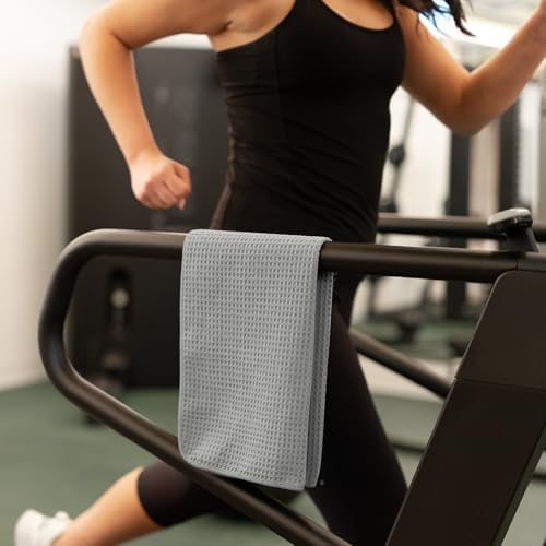 S&T INC. Microfiber Gym Towels, 3 Pack, 16" x 27", Honeycomb Grey - Image 6