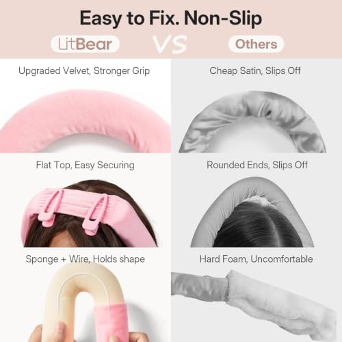 LitBear Jumbo Heatless Curls Overnight Set for Long Thick Hair, Pink - Image 5