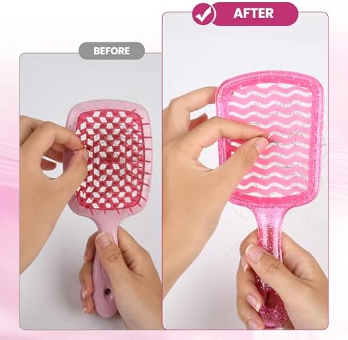 Detangling Hair Brush for All Wet or Dry Hair Types, Pain-Free Brushing Durable, Anti-Static Bristles, Lightweight Handle, Vented Wave UltraFlex Hair Brush (Rose Quartz Pink) - Image 6