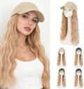 Rich Choices Hat Wigs for Women,Khaki Baseball Cap with Hair Extensions for Women,Caps with Wavy Curly Long Hair Attached Adjustable Baseball Cap Wig 18 Inch Highlighted Honey Blonde Hair by RichChoices