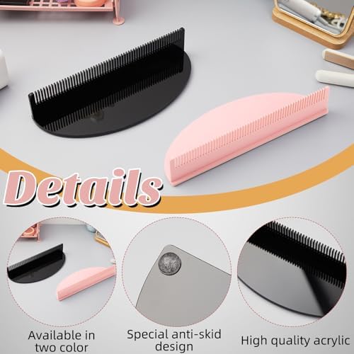 Nuogo 2 Pieces Hair Extension Holder, Acrylic Braiding Rack, Black, Pink - Image 2