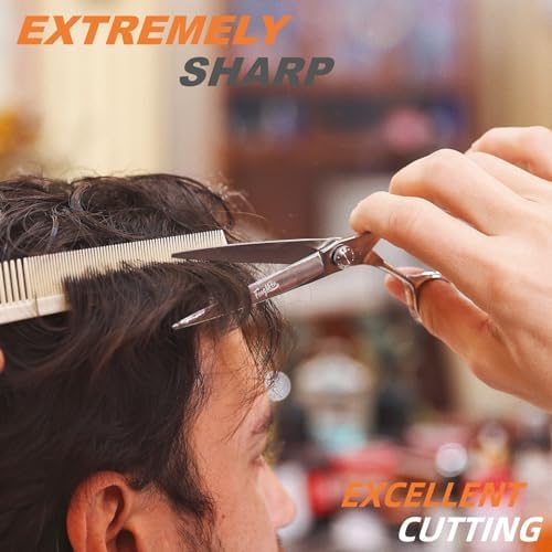 High-end Professional Extremely Very Sharp Barber Hair Cutting Scissors Hairdresser Shears For Hair 6.5 Inch Haircut Scissor Made Of Stainless Steel Alloy For Hairdressing Salon and Home Use - Image 6