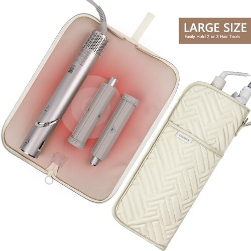 Leudes Hair Tools Travel Bag Case Hot Heat Resistant Mat 2 in 1 Pouch - Image 2