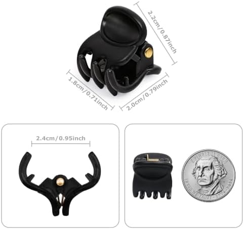 YOHAMA 36Pcs Small Hair Claw Clips Black Strong Mini Bangs Jaw for Women - Image 2