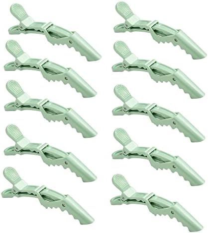 10pcs/set Croc Clips Transparent Plastic Hairdresser Clip Hair Styling Sectioning Barrettes Professional Non Slip Alligator Clip Salon DIY Accessories(10pcs-Avocado Green) - Image 3