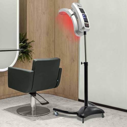 Standing Hair Dryer, 950W Vertical Salon Hair Dryer, Height Adjustable Floor Hair Color Processor 360° Swivel Salon Hair U-Shaped Heater with TEM & Time Adjustment for Perms, Hot Oil, Silver - Image 3