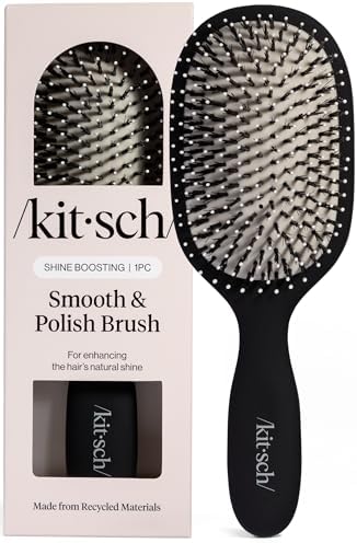 Kitsch Smooth & Polish Hair Brushes For Women and Men - Black by Kitsch