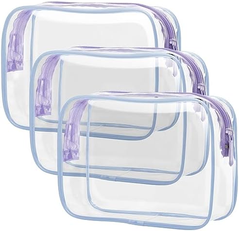 PACKISM Clear Makeup Bag for Travel - TSA Approved Toiletry Bag, Purple by Packism