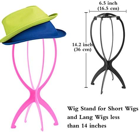 DANSEE Short Wig Stand 3 Pack Wig Holder for Multiple Wigs 14.2 Inches Hat Stand Display - Image 4