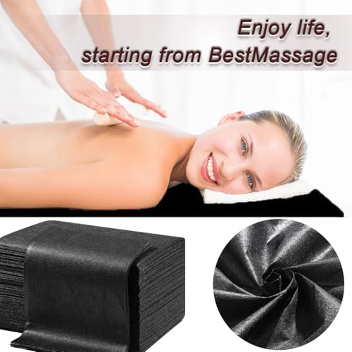 Disposable Bed Sheets 100 Pcs 31" x 71" Massage Table Sheets Non Woven Fabric SPA Bed Cover Breathable for Massage Beauty Tattoos（Black） - Image 7