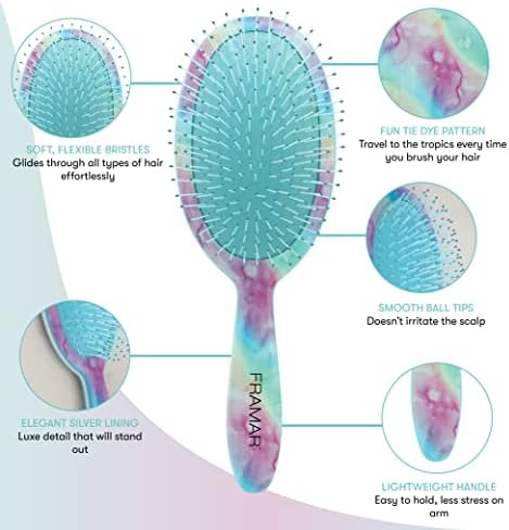 FRAMAR Purple Hair Brush Detangler, Detangling Hairbrush For Women - Image 5