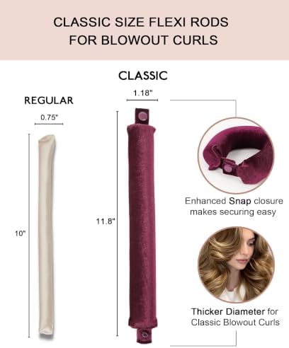 Classic Heatless Curls Overnight Rods - Upgraded Directional Grip Velvet Heatless Hair Curler to Sleep in No Heat Heatless Curling Flexi Rods Foam Hair Rollers for Blowout Look Long & Medium Hair - Image 3