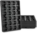 24 Cell Nursery Pots Trays 5 Pack (17"x11"x1.6"), Reusable Plant Pot Tray for Holding 2.8 inch (7CM) Square Nursery Pots, Durable Plastic Carrying Seed Starter Tray with Drain Holes (Black) by RooTrimmer