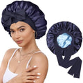 CHLINS Double Layer Satin Bonnet for Sleeping, Hair Bonnet for Curly Hair by CHLINS