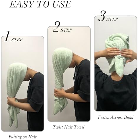 Chloven Large Microfiber Hair Towel Wrap for Women - Image 6