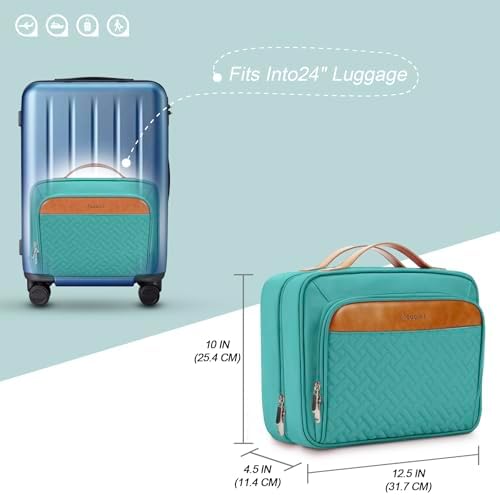 COOSKY Travel Hanging Toiletry Bag for Women, Cruise Ship Essentials, with Jewelry Organizer, Extra Large Makeup Dopp Kit, Waterproof Cosmetic Bags, Toiletries Kit Set with Trolley Belt, Blue - Image 7