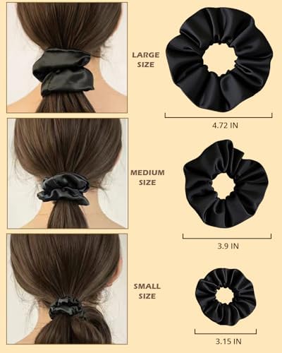 Hair Accessories Kit with 18 Stain Scrunchies for Women(S/M/L), 20 No Damage Seamless Hair ties, 100 Bobby Pins, Travel Organizer Box & Gift Pouch(6 Neutral Colors) - Image 3