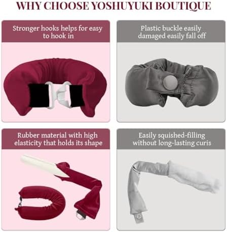 Heatless Hair Curler Heatless Curls Overnight Heatless Blowout with Luxury Cloth Bag Silk Scarf, Curling Rod Headband to Sleep in No Heat Curling with (burgundy, 3Rods) - Image 6