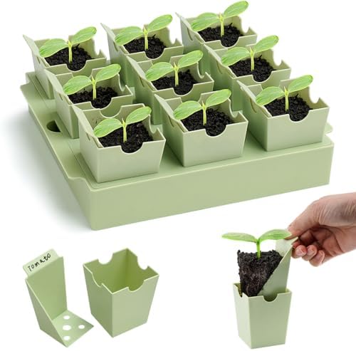 Seed Starter Tray with Lift-Out Handles for Easy Transplanting by GreenBazzar