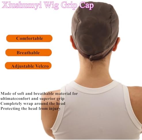 Xiushumyi Lace Wig Cap for Women,Non-Slip Grip Cap Make Your Wigs Glue Free,Wig Caps with Built-in Adjustable Velvet Band for Keeping Wigs in Place(Brown,L) - Image 5