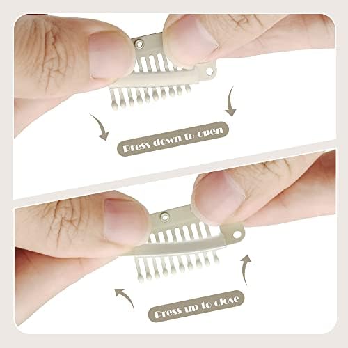 Dreamlover Beige Hair Extension Clips, 10 Teeth, 30 Pieces - Image 4