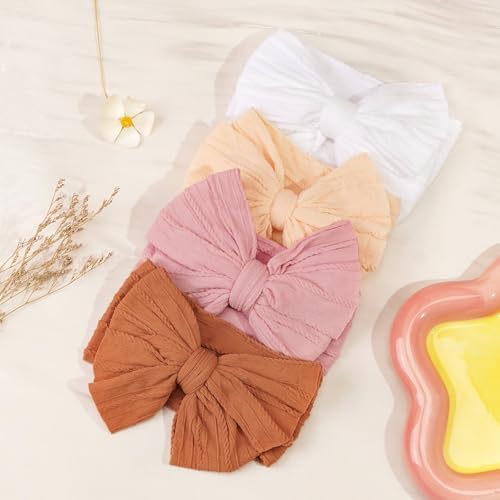 CÉLLOT 8 Colors Super Stretchy Soft Baby Girl Headbands Double Infant Bows - Image 6