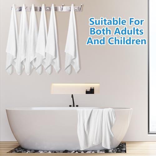 SmoothNovelty 16 Pack Microfiber Bath Towels Bulk, Simple, White - Image 6