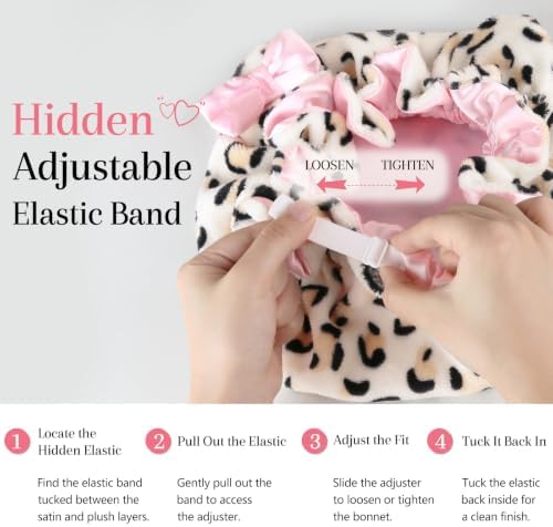 Plush Satin Bonnet for Sleeping with Bow, Cozy Winter Bonnet - Image 4