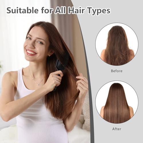 Curl Defining Brush, Curly Hair Brush, Slick Back Hair Brush, For Combing and Shaping Curls in All Hairstyles to Reduce Pulling (Black) - Image 6