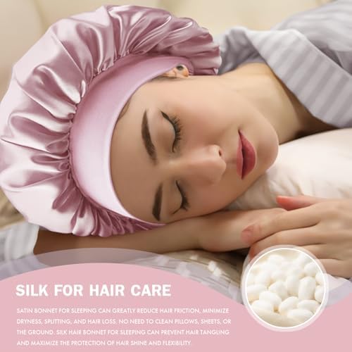 Satin Silk Bonnet for Hair, Double Layer Sleep Cap for Men & Women - Image 4