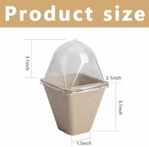 Purple Star 40 Pcs Starter Pots for Planting Seeding- 3.1 Inch Square Planter Nursery Pot with Humidity Dome- Biodegradable Peat Pots for Seedlings Garden Vegetable Flower Germination - Image 2