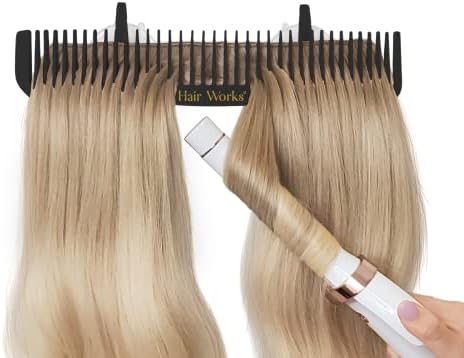 Hair Works ULTRA Hair Extension Holder - Professionally Designed to Hold Extra Wide Wefts including Halos, Hand Tied, Beaded Wefts and Full Bundles While You Wash, Color, Style & Store (Black) by Unknown
