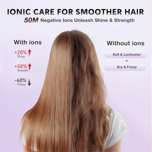 BABONIR 1875W Diffuser Hair Dryer, Ionic Foldable Blow Dryer, Pink - Image 3