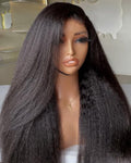BEEOS Kinky Straight 13x6 SKINLIKE Real HD Lace Frontal Wig, Ultra-fitted Cap Design 250% Density 0.10mm Ultra-thin Invisible HD Lace Pre-Plucked Bleached Knots Human Hair Wig 20 Inch by BEEOS