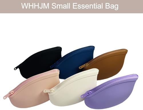Small Makeup Bag Premium Silicone Purse Bag Multifunctional Essential Bag Zipper Pouch Water and Heat Resistant (Blue) - Image 7