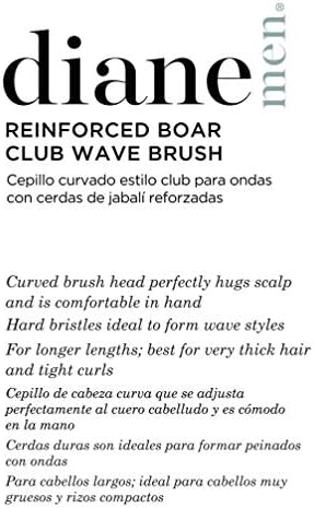 Diane Hard Reinforced Boar Curved Club Wave Hair Brush for Styling and Wave Maintenance, Perfect for Short Cuts, Fades, and Thick, Tight Curls - Image 6