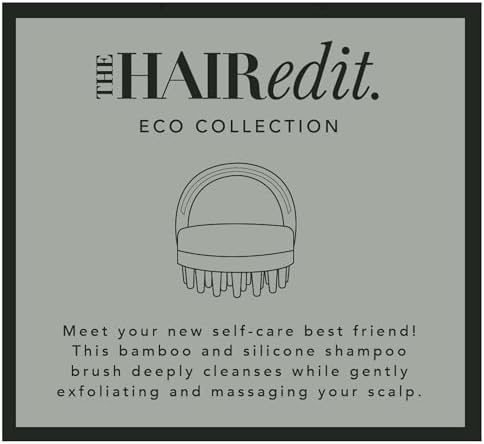 The Hair Edit Scalp Renew Bamboo Shampoo Massage Brush, Scalp Scrubber with Soft Silicone Bristles for Hair Growth, Exfoliation - Image 2