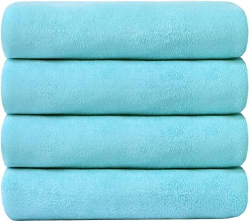 JML Microfiber Bath Towels, Sky Blue, 27" x 55", Pack of 4 - Image 2