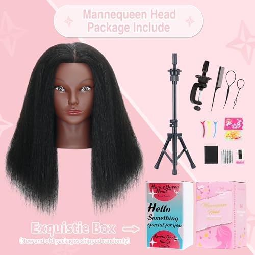 16" Mannequin Head Human Hair for Braiding Styling with Tripod Set - Image 5