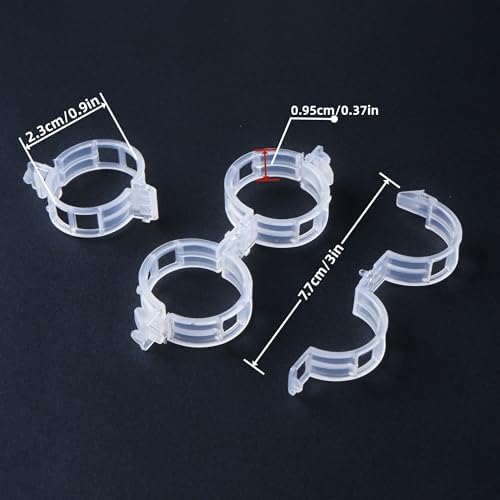CIQIYO® 200 Pcs Plant Support Clips,Plastic Clips for Securing Plants,Tomato Vine Clips,Plant Fixing Clips,Garden Clips for Climbing Plants,Grape and Vine Vegetables (200, White) - Image 2