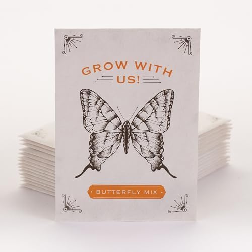 Bentley Seeds Grow with Us Pre Filled Butterfly Mix Seed Packets - 25 Individual Assortment Butterfly Mix Seed Packs for Party Favors Non-GMO Eco-Friendly Summer to Fall Gift - Outdoor Garden Seeds - Image 2