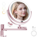8" Wall Mounted lighted Makeup Mirror,Double Sided 1x/10x Magnifying Mirror by Brightown