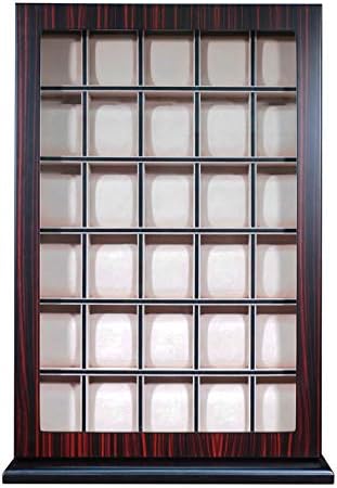 TIMELYBUYS 30 Piece Ebony Wood Watch Display Wall Hanging Case and Storage Organizer Box and Stand Father's Day Gift by TimelyBuys