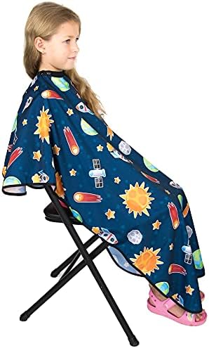 Kids Hair Cutting Cape - Outer Space - Water-Resistant Salon Cape for Kids - Image 4