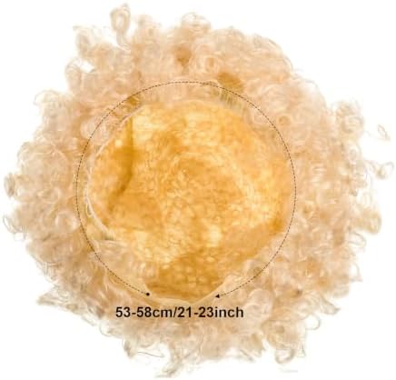 Gejoy Mens Disco Costume Set, 70s Afro Wig Glasses Chain, Gold Hair - Image 4