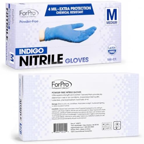 ForPro Disposable Nitrile Gloves, Chemical Resistant, Powder-Free, Latex-Free, Non-Sterile, Food Safe, 4 Mil - Image 3