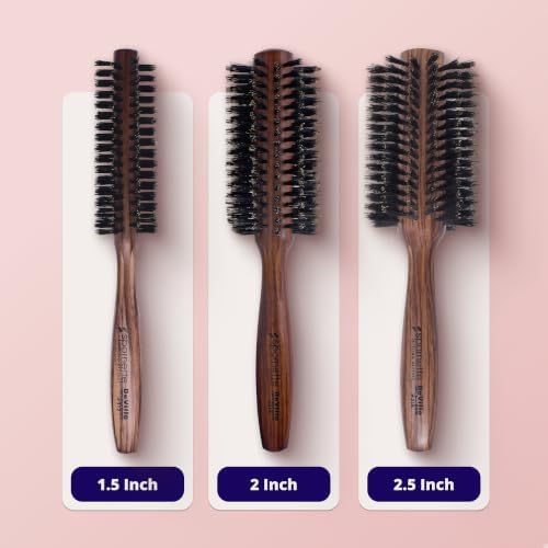 Spornette Deville Boar Bristle Round Brush for Women - Round Hair Brush for Blow Drying, Curling & Styling - Adds Shine, Volume & Lift to All Hair Types (2 Inch) - Image 5