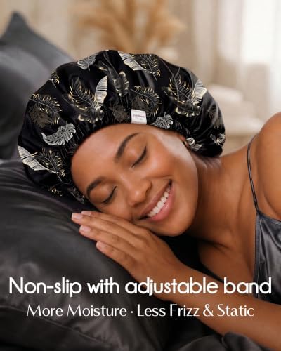 YANIBEST Adjustable Satin Bonnet with No Damage Hair Scrunchie - Image 3